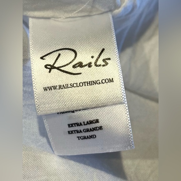 Rails Adora  Midi Stripped Linen Blend Dress/ white -smoke Blue/SZ.XL Women’s - Picture 4 of 15